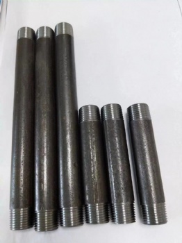 BS NPT Two Male Galvanized Carbon Steel Pipe Fittings Black Long Nipples Equal GI Male Iron Threaded Female Pipe Nipple Socket