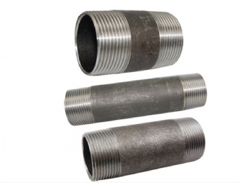 BS NPT Two Male Galvanized Carbon Steel Pipe Fittings Black Long Nipples Equal GI Male Iron Threaded Female Pipe Nipple Socket