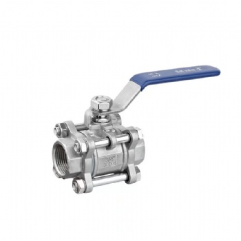 Generally use stainless steel Manual CF8 3PC threaded ball valve
